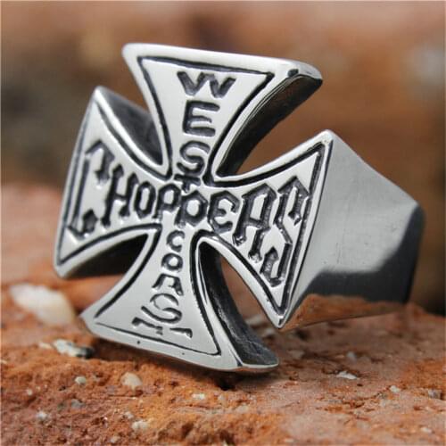 1pc!! Newest Jesus Cross Ring 316L Stainless Steel Hot Selling Cool Cross Ring