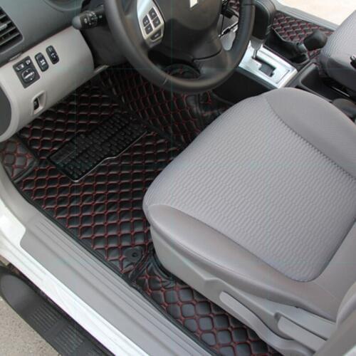 Leather car interior floor mats for mitsubishi Montero Challenger pajero sport 2008 2009 2010 2011 2012 2013 2014 2015