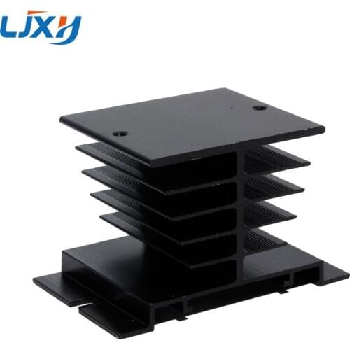 LJXH Aluminum Solid State Relay Radiator Base Single Phase SSR Heat Sink Black/Silver SSR-AA/DA/DD 80x60x50/125x70x50MM