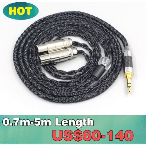 LN007408 16 Core 7N OCC Black Braided Earphone Cable For Meze Empyrean Kennerton Thekk Headphone