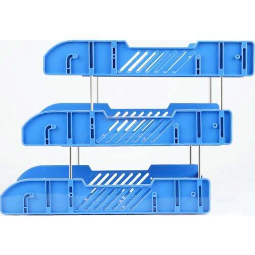 Fashion Three-tier File Tray File Holder Office Supplies File Rack Upright Vertical Data Shelf Folder Storage Box