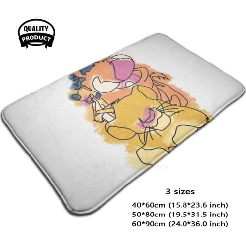 Hakuna Matata 3D Soft Non-Slip Mat Rug Carpet Foot Pad Lion King Lion Simba Timon Puumba Meerkat Warthog Animated Abstract