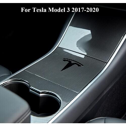 Car Center Console Epoxy Glue Sticker Central Control Carbon Fiber Protector For Tesla Model 3 Car Accessories Inter Decoration