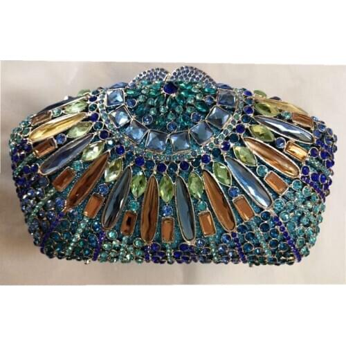 New Women Crystal Prom Clutch Purse Female Prom Purse Bridal Shoulder Bag Womens Handbags Rhinestone Evening Bags High Quality