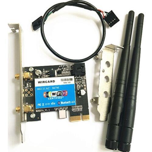 SSEA Wholesale New desktop card for Intel 7265 AC 7265HMW 802.11ac wireless network PCI-E 2.4G/5G 867M Wifi Bluetooth 4.0 card