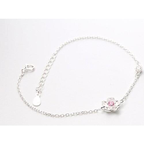 S925 SV on Simple Fresh Cherry Korean Female Student Bracelets Mori Bestie Sweet Jewelry for womens fashion gifts