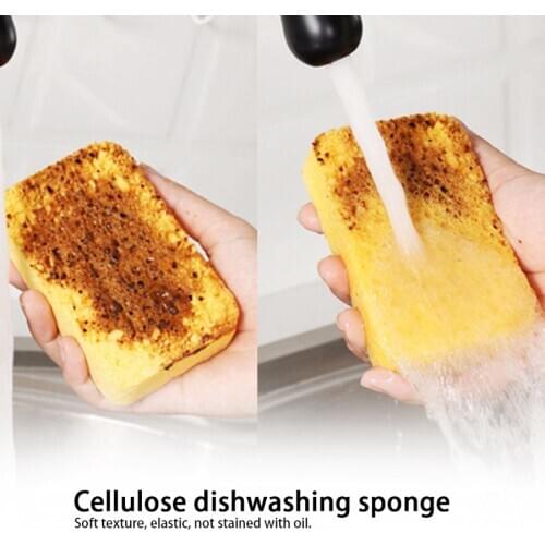 3Pcs Dish Cleaning Cloth Kitchen Dish Bowl Washing Sponge Cloth Tableware Cleaning Tools Yellow Wholesale Kitchen Utensil