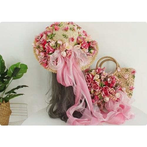 2021 Wholesale Lady Rose Straw Bag Beautiful Dropshipping Factory In Stock Hot Holiday Party Shoulder Bag