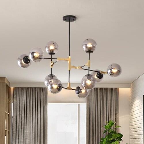 Contemporary chandelier Bubble glass ball chandelier Kitchen Dining room Mall Bar Italian Chandelier Black foyer chandelier