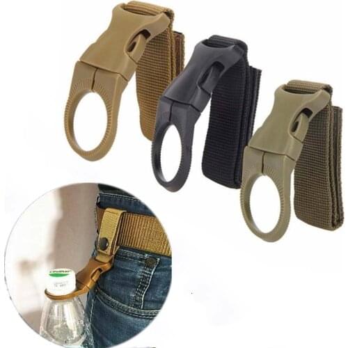 Tactical Attached Belt Clip Military Webbing Buckle Backpack Hanger Hiking Cycling Water Bottle Holder Outdoor Camping Tool