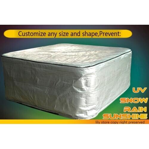 Thermo spa cover bag special for cold countries, size 245cmx246cnx90cm, customize any size,shape hot tub cover guard
