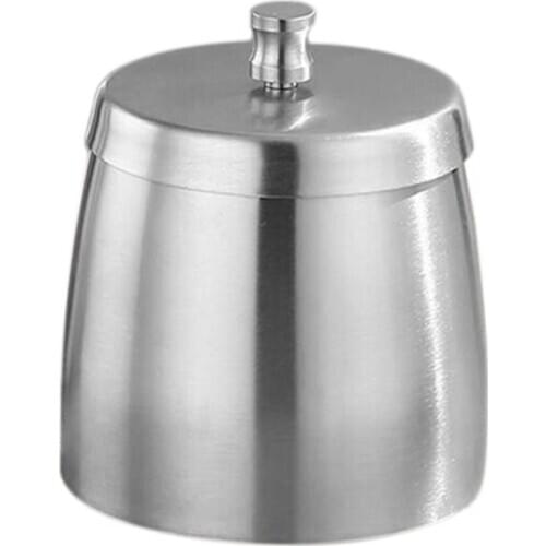 Outdoor Ashtray with Lid for Cigarettes Stainless Steel Windproof Rainproof Ashtray for Outside Home Table Bar KTV