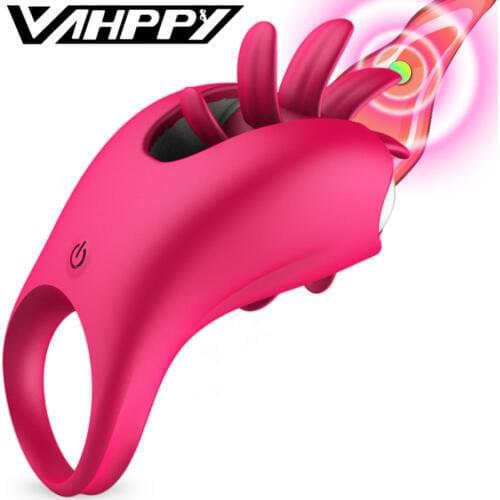 Rotation Oral Tongue Licking Vibrator Vagina Clitoris Stimulate Sex Toys for Couples Flirt Penis Vibrating Ring Anal Vibration