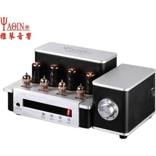 YAQIN MS-6V6 Integrated vacuum tube headphone amplifier Pre-amp SRPP Pure Post-amp 6P6Px4 do Class AB1 amplifier 2x12.5W