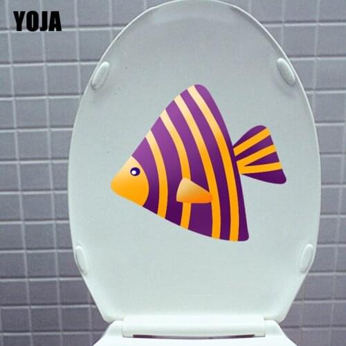 YOJA 21.8*19.5CM Ornamental Fish With Pattern BedRoom Home Decor Wall Sticker Toilet Decal T3-0783
