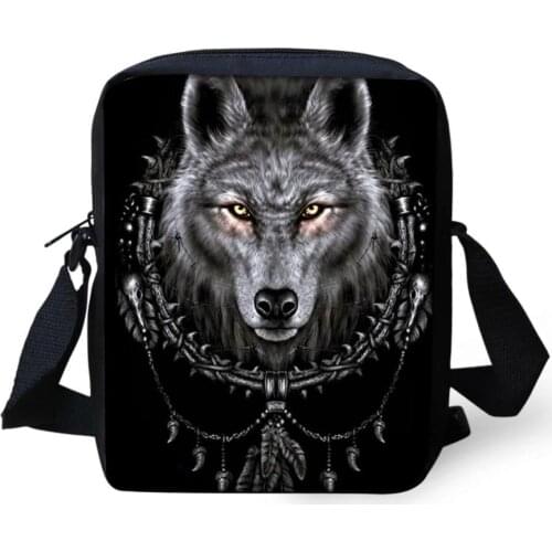 2021 3D Wolf Print Woman Messenger Bag For Kid Boys Girls Mini Small Cross Body Bag Animal Print Women Men Travel Shoulder Bags
