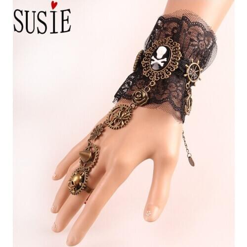 LOVE SUSIE Vintage Bracelets Women Lace Chain Jewelery Ladies Luxury Elegant Hand Accessories Party Link Bracelet