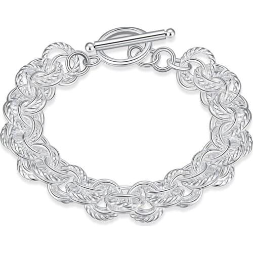 New 925 Silver TO Chain Many Circle Bracelet For Women Charm Party Birthday Wedding Gifts Fashion Jewelry Gift