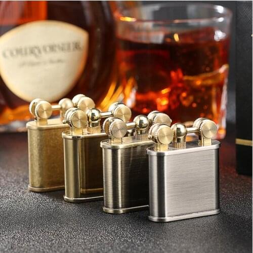 Zorro pure copper kerosene grinding wheel arm lighter portable head up ignition pluggable Brass movement Z558 Men Gift