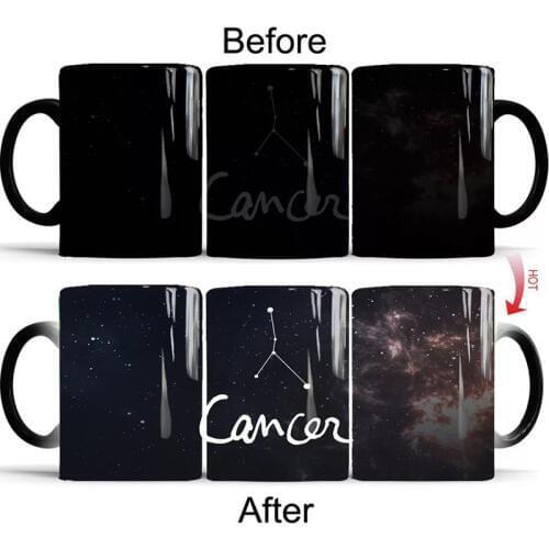 1Pcs New 350ml Ceramic Mug Coffee Milk Mug Creative Magic Mug European 12 different Styles Color Changing Mug Gift for Family