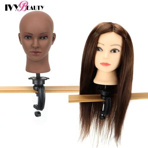 1 Pcs Mini Adjustable Wig Mannequin Head Stand Holder Plastic Wig Head Stand Table Clamp For Training Mannequin Wig Head