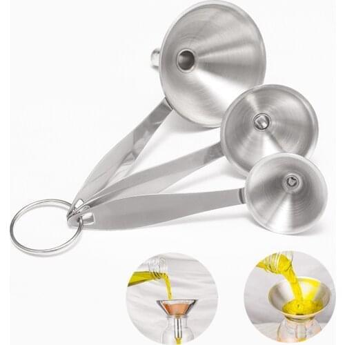 10Set Stainless Steel Funnels with Handle for Transferring Liquid Fluid Dry Ingredients And Powder Flask Filter Funnel Wholesale