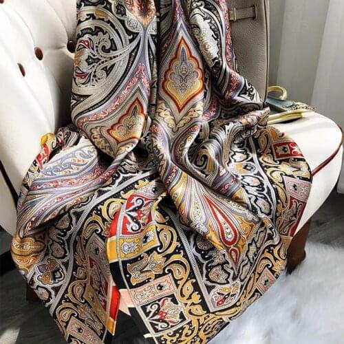 2021 luxury brand spring, summer and autumn womens clothing new fashion color matching printed silk scarf womens popular turba