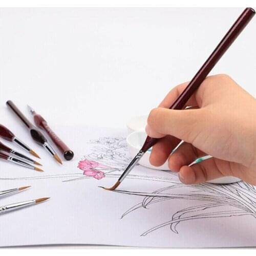 9Pcs/Set Miniature Paint Brush Kit Professional Sable Hair Fine Detail Art Model Tools CLH@8