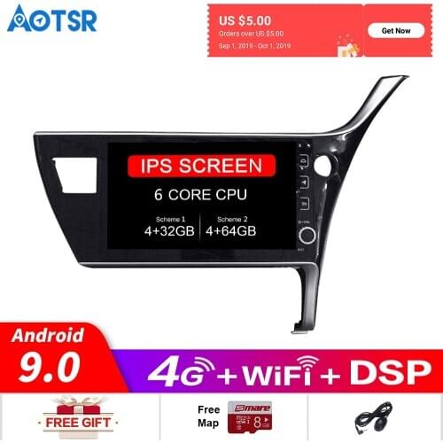 Android 9.0DSP Car GPS Navigation radio player For Toyota Corolla 2018 2019 2020 Multimedia Radio Audio Player Headunit No DVD