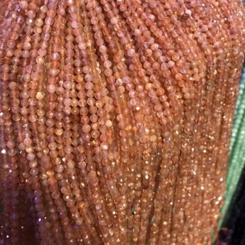 Small Beads Natural Stone Beads Natural Higher Golden Sun Stone 3,4mm Loose Beads for Jewelry Making Necklace DIY Bracelet