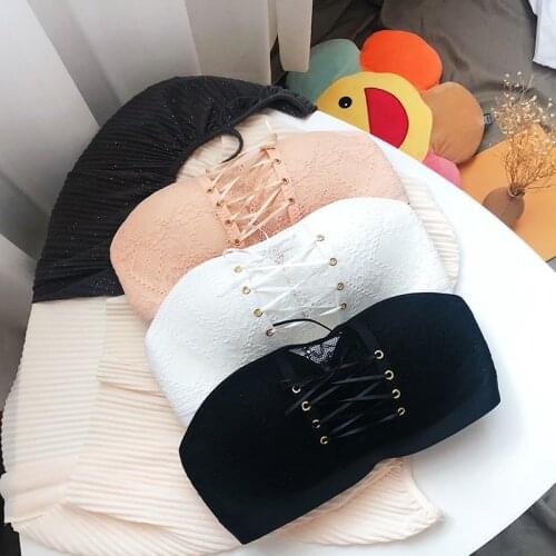 2021 Womens Cotton Underwear Sexy Lace Bra Fashion Push Up Invisible Bra Female Strapless Comfort Underwear Sexy Lingerie