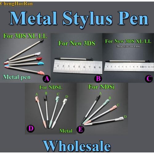 ChengHaoRan 100pcs Mix Wholesale For NDSL MetalTouch Screen Stylus Pen For New 2DS XL LL New 3DS LL XL Game Accessories For NDSi