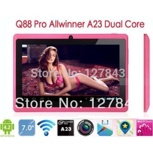 DHL Free shipping 10pcs/lot q88 A33 quad core dual camera bluetooth android 4.4.2 512M/8GB Capacitive tablet pc 9 colors