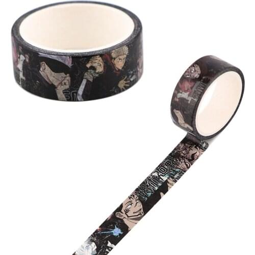 ER1085 15mmX5m Anime Jujutsu Kaisen Cool Washi Tapes Life Stationery Decorative Adhesive Scrapbooking DIY Paper Office Stickers