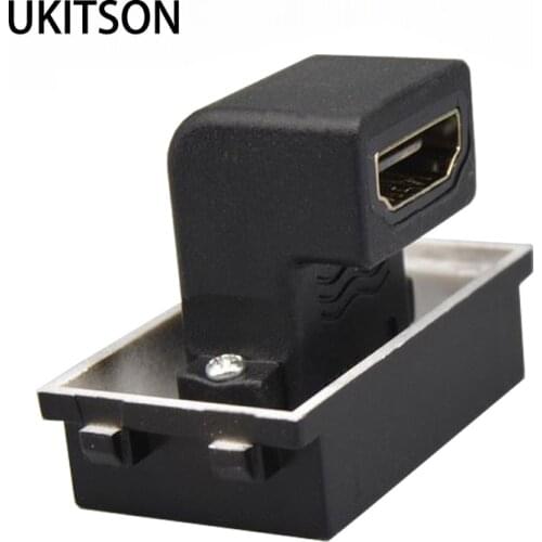 Black Color Bend HDMI2.0 Female Module Elbow HDMI-Compatible Slot 90 Degree L HDMI Socket Connector For DVD Video Audio Plug