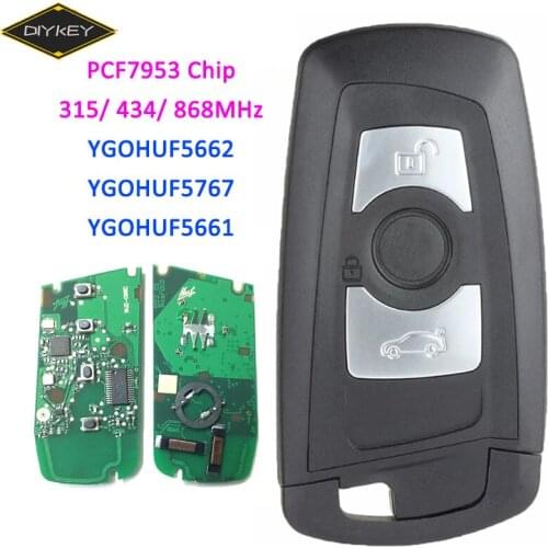 DIYKEY 3 Button Remote Key Fob 315MHz YGOHUF5662/ 434MHz HUF5767/ 868MHz HUF5661 for BMW 5 7 F Series FEM / BDC CAS4 CAS4