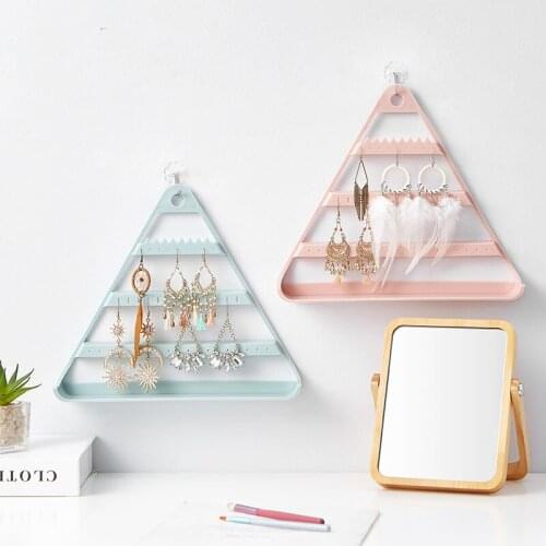 Creative small acrylic jewelry display Triangle storage rack fashion pink display shelf earrings display jewelry organizer