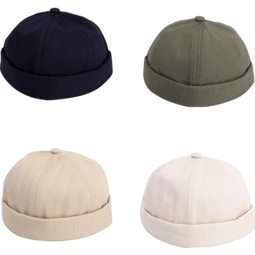 Summer Mens Hat Curling Landlord Hat Unisex Street Shading Personality Melon Leather Hat Beanie Cap
