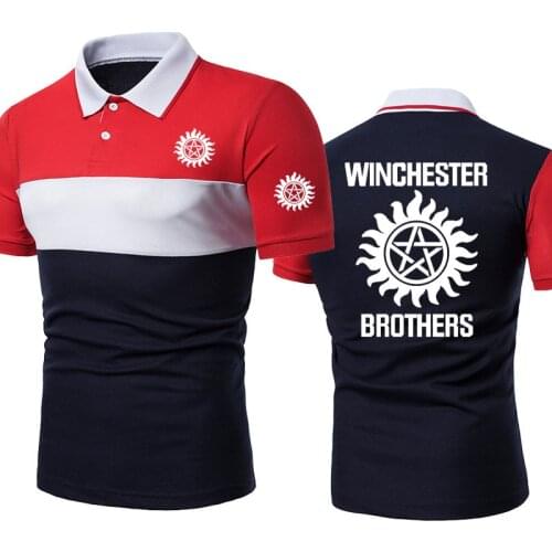 Summer Casual Mens short sleeve Winchester Brothers Printing POLO shirt Cotton High Quality Mens POLO shirt