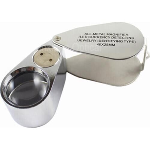 40X Folding Jewelry Magnifier Portable Loupe Illuminated Magnifier Magnifying Glass Jewellery with LED Licht 40*25mm