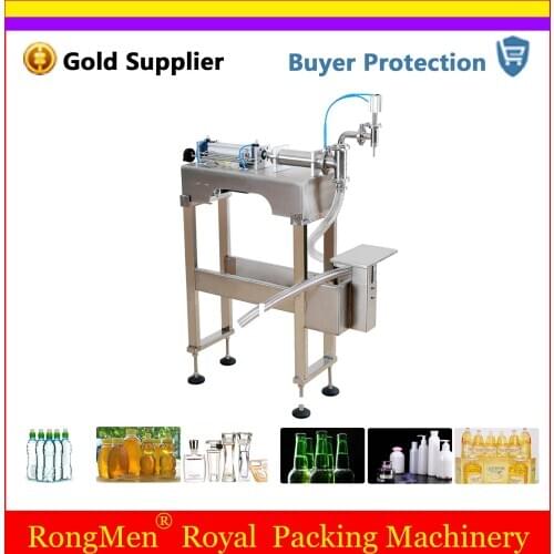 Filler With Stand Table Water Milk Detergent Chemical Shampoo Juice Oil Eliquid Filling Machine Semi Automatic Pneumatic Piston