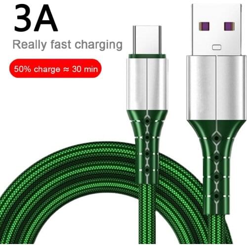 Nylon Braided Micro USB Type C Fast Charging Core Cable For iPhone 12 Pro Xiaomi 11 Huawei P40 P30 Samsung 3A Charge Wire 1M