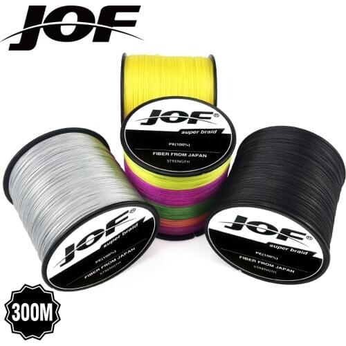 JOF Brand 300M PE Braided Fishing Line 4 Strands 10-80LB Multifilament Fishing Line for Carp Fishing Wire for All Fishing