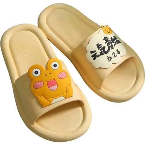 Summer Cartoon Slippers Women Outdoor Beach Sandals Woman Outside Non-Slip Slides EU 36-39 Cute Frog Flip Flops Ladies Sliders