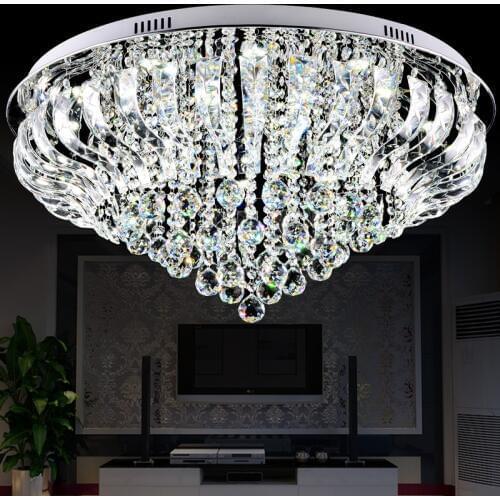 Modern simple round living room lights warm atmosphere creative crystal bedroom lights led fashion luxury lamps home lighting