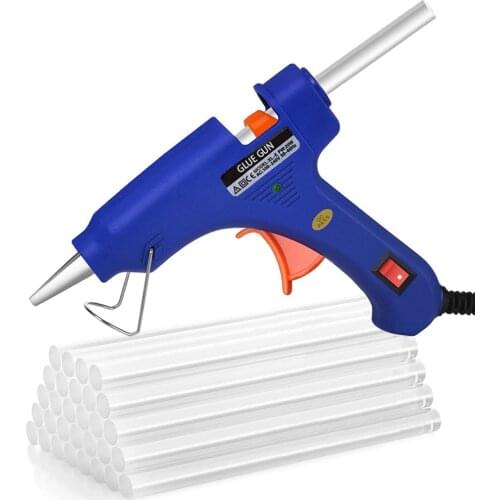 20W Hot Melt Glue Gun with Glue Sticks Industrial Mini Guns Thermo Electric Heat Temperature Tool with 7*100MM Sticks