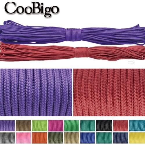 3mm Paracord Lanyard Rope Parachute Cord Outdoor Hiking Camp Tent Tactical Bracelet Accessories One Core Solid Color 100ft 328ft
