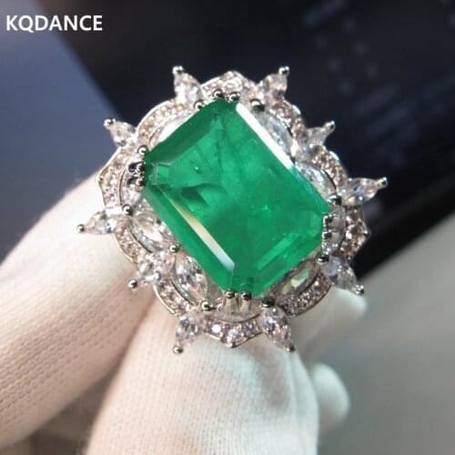 Vintage Big 5A Zircon Created alexandrite stone Gemstones Emerald Rings For Women Anniversary Gifts Cocktail Party Jewelry 2021