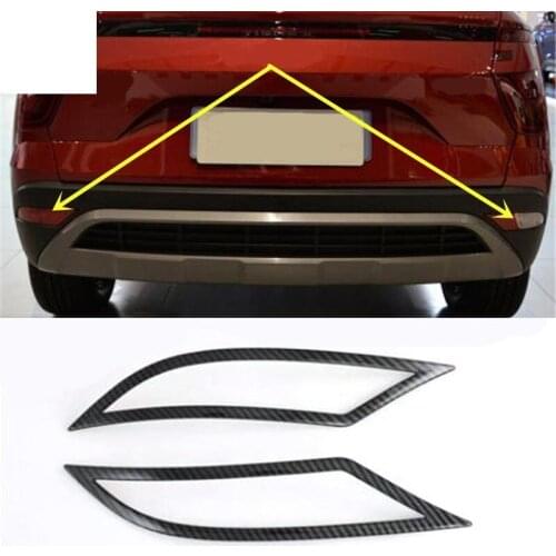 2pcs/lot ABS carbon fiber grain rear fog lamps decoration cover for 2020 Hyundai CRETA car accessories