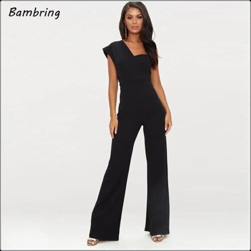 White Elegant Jumpsuit Women Strapless One Shoulder Backless Rompers Summer Office Lady Evening Party Long Loose Overalls Custom